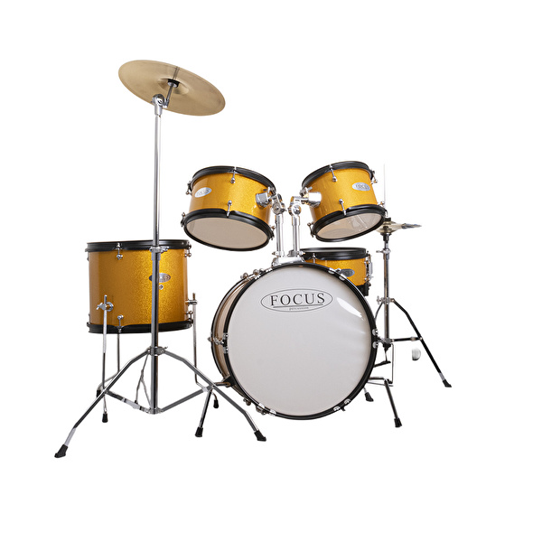 FOCUS FCJ1049A-OR 4 Parça (14B/8T/10T/12F/10S) Turuncu Akustik Çocuk Davulu