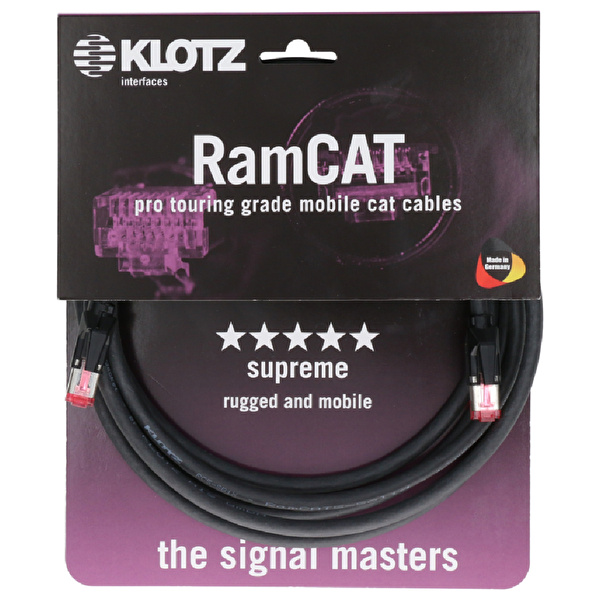 Klotz RamCAT Çift Ekranlamalı AWG24 İletkenli RJ45 Network Kablosu 1m