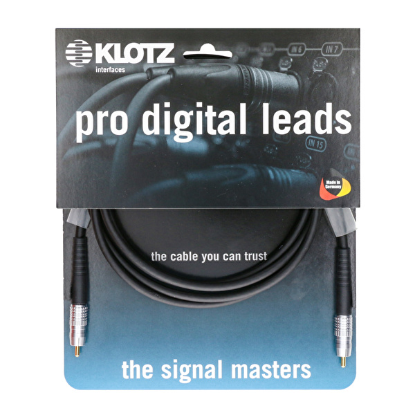 Klotz Pro Dijital Lead D7 75 Ohm RCA SPDIF / Video Coaxial Siyah 1mt Ses Kablosu