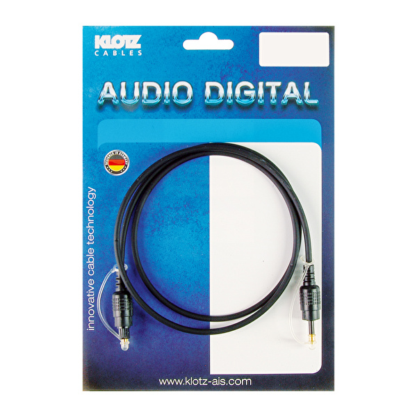 Klotz LWL Profesyonel TOSLINK-Optical Mini Jack Siyah 5mt Dijital Optik Ses Kablosu
