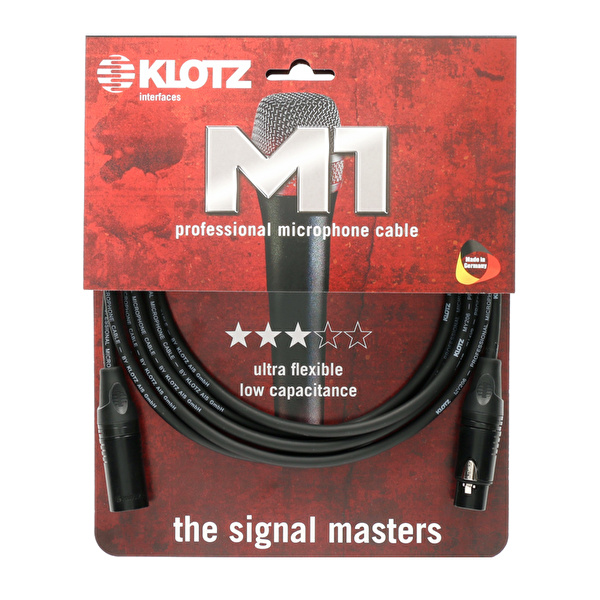 Klotz M1 MY206 Siyah 0,6mt XLR KLOTZ Uçlu Mikrofon Kablosu