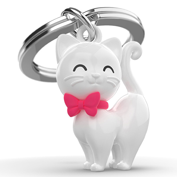 METALMORPHOSE Beyaz Kedi Anahtarlık