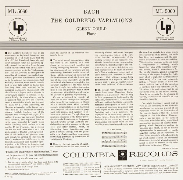 Bach : Glenn Gould – The Goldberg Variations (2015 Reissue, Remastered Mono)