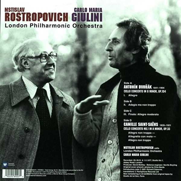 Rostropovitch, Giulini, London Philharmonic - Dvořák, Saint-Saëns: Cello Concerto
