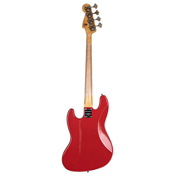 Fender Custom Shop Limited Edition 1964 Jazz Bass Journeyman Relic Aged Fiesta Red Bas Gitar