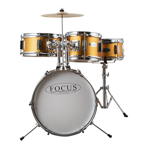 FOCUS FCJ1043A-OR 4 Parça 4 Parça (14B/8T/10T/10S) Turuncu Akustik Çocuk Davulu