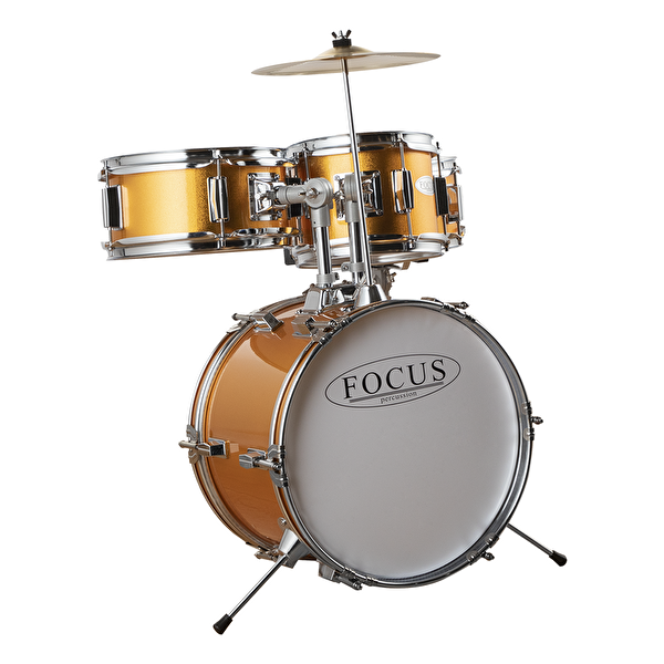 FOCUS FCJ1043A-OR 4 Parça 4 Parça (14B/8T/10T/10S) Turuncu Akustik Çocuk Davulu