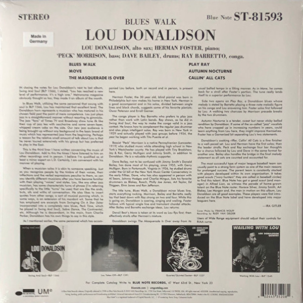 Lou Donaldson – Blues Walk (Blue Note Classic Series)