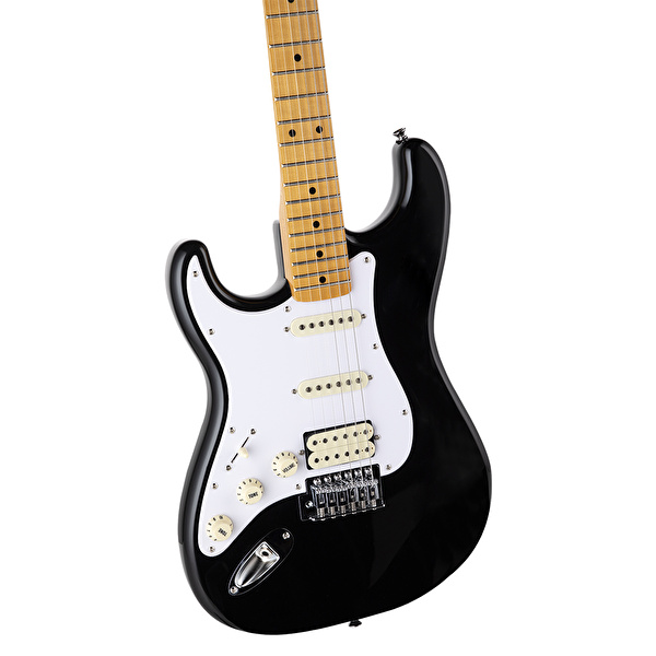 Kozmos KST-57LHSS-GMN-BK 57 HSS Akçaağaç Klavye Siyah Solak Elektro Gitar