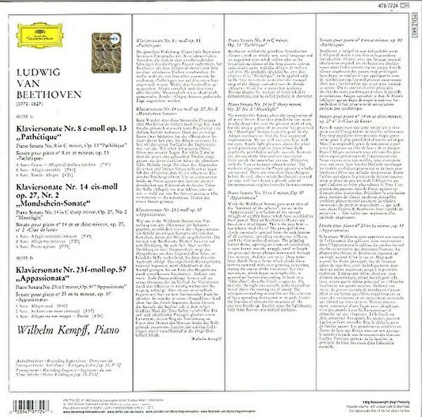 Wilhelm Kempff - Beethoven: Piano Sonata No.8, 14, 23 (2017 Remaster)