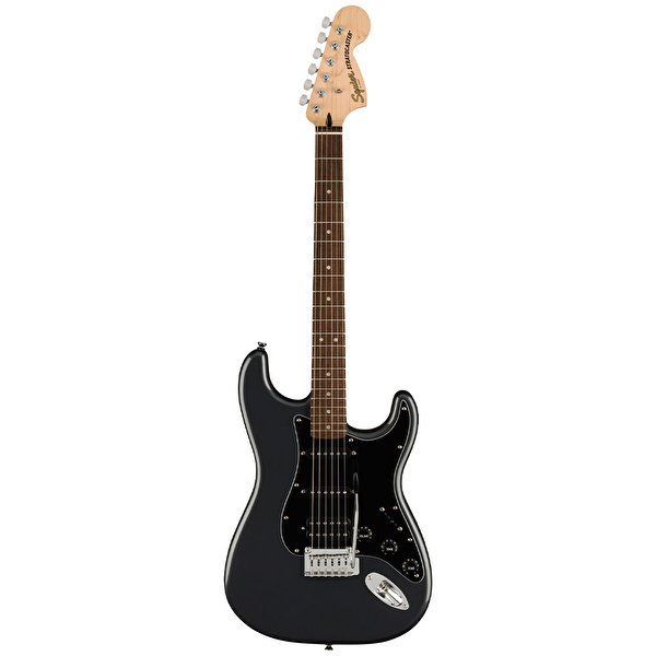 Squier Affinity Strat HSS Frontman 15G Amp Charcoal Frost Metallic Elektro Gitar Seti