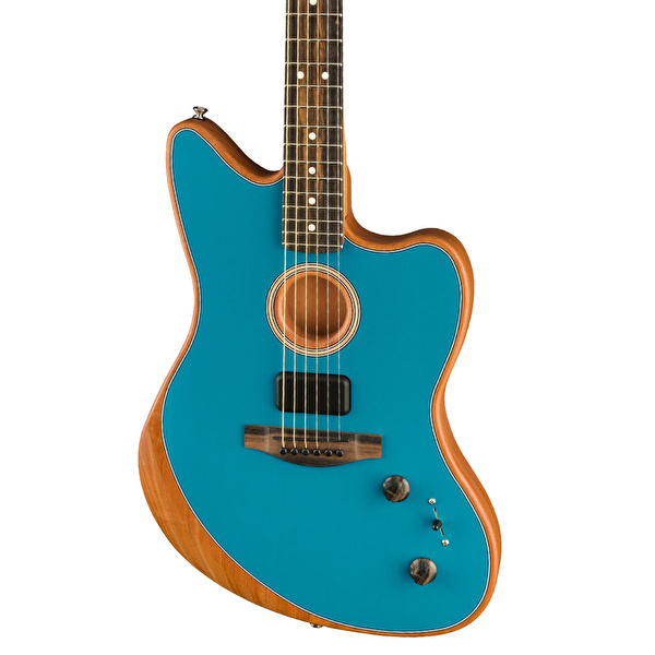 Fender American Acoustasonic Jazzmaster Abanoz Klavye Ocean Turquoise Elektro Akustik Gitar