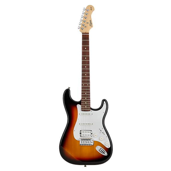 KOZMOS KGP-STG20HSS-3TS Sunburst Elektro Gitar + UNIQUE-MINI-BK 10W Amfi Başlangıç Paketi