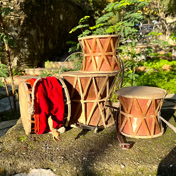 YOGIXO Damaru Ahşap El Yapımı Shiva'nın Davulu