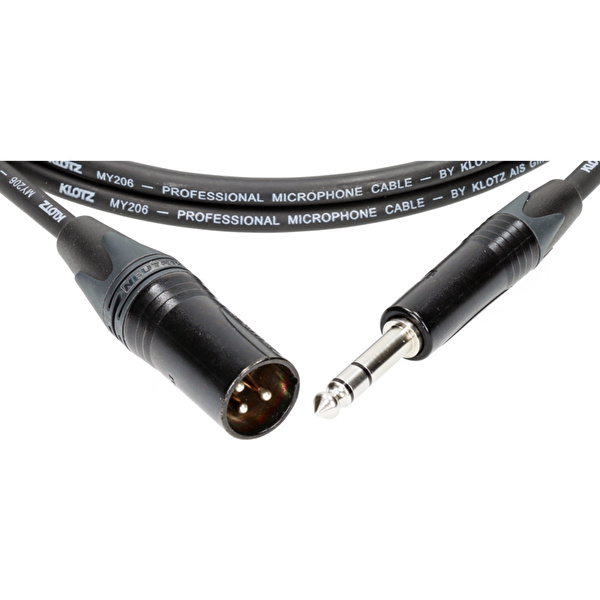 Klotz M1 MY206 TRS x Male XLR Neutrik Uçlu Siyah 2mt Balanslı Kablo