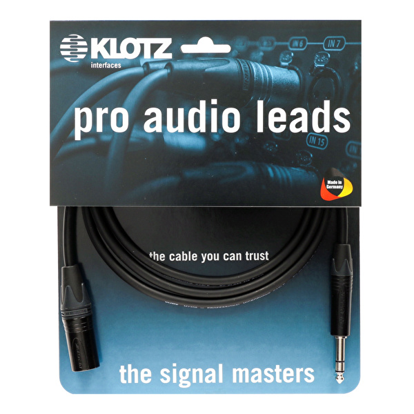 Klotz M1 MY206 TRS x Male XLR Neutrik Uçlu Siyah 2mt Balanslı Kablo