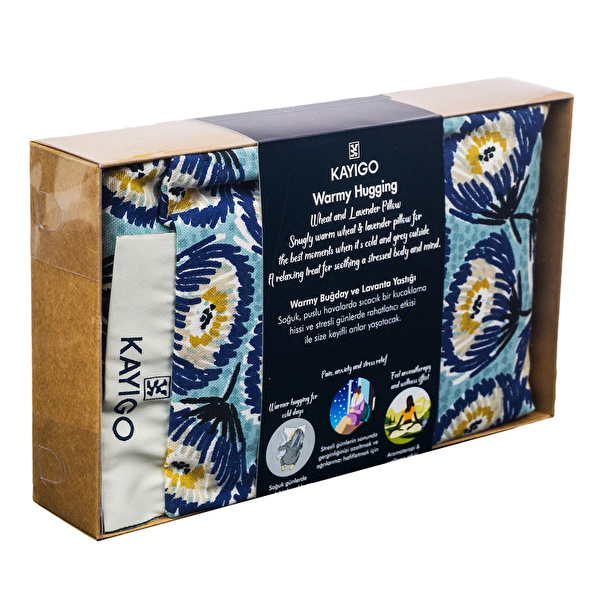 KAYIGO Warmy Ilık Sarılma Yastığı Mavi Çiçekler