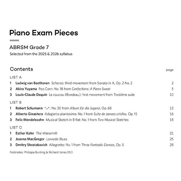 Piano Exam Pieces 2025 & 2026, ABRSM Grade 7 : Selected from the 2025 & 2026 Syllabus