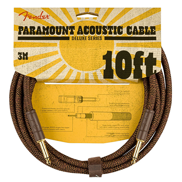 Fender Paramount 10 ft  Acoustic Instrument Cable Brown Kablo