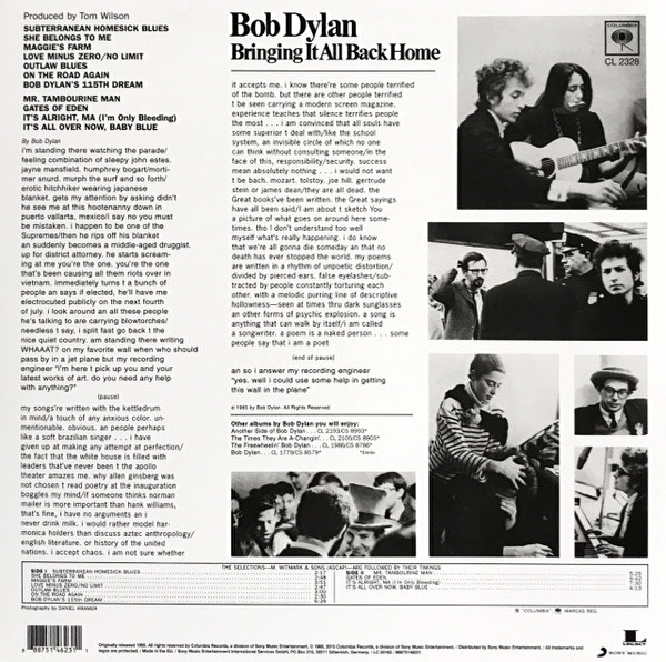 Bob Dylan – Bringing It All Back Home (2015 Reissue, Mono)