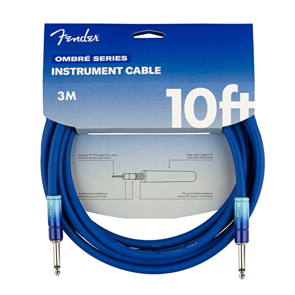 Fender 10 ft Ombré Belair Blue Enstrüman Kablosu