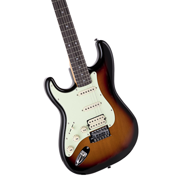 Kozmos KST-62LHSS-GRWN-3TS 62 HSS Gülağacı Klavye 3-Tone Sunburst Solak Elektro Gitar