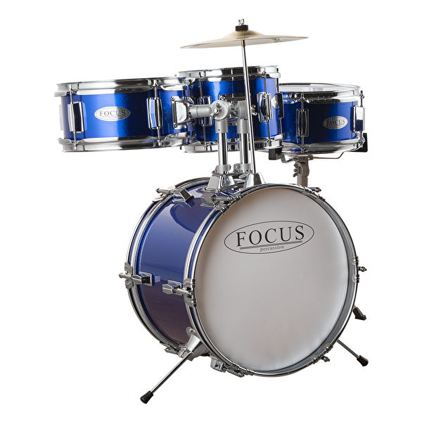 FOCUS FCJ1043A-BL 4 Parça (14B/8T/10T/10S) Mavi Akustik Çocuk Davulu