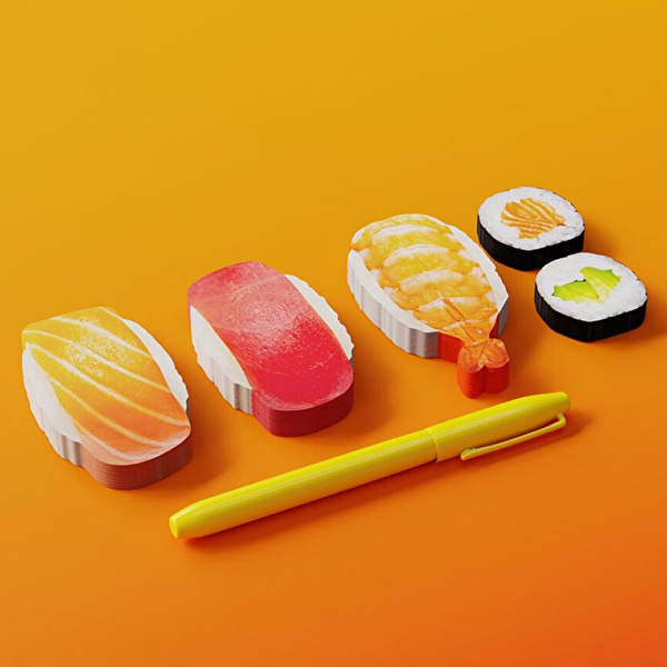 MUSTARD Sushi Bento Sticky Not Kağıdı ve Page Marker Seti