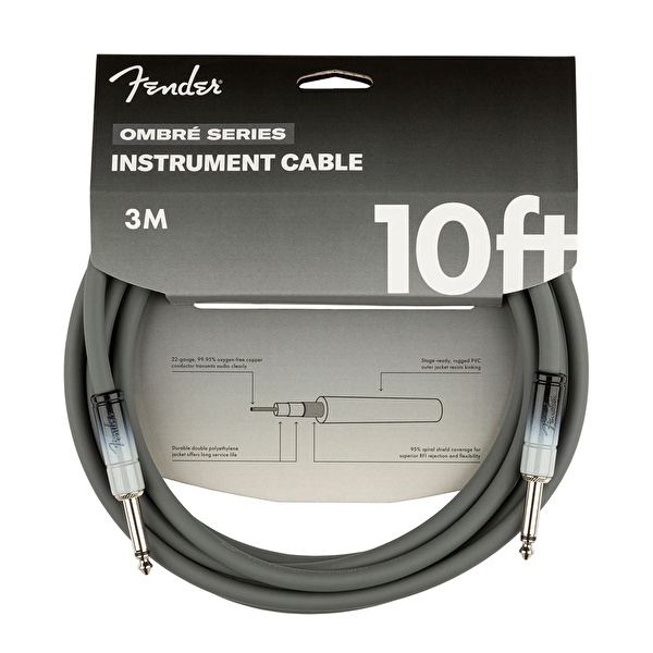 Fender 10 ft Ombré Silver Smoke Enstrüman Kablosu