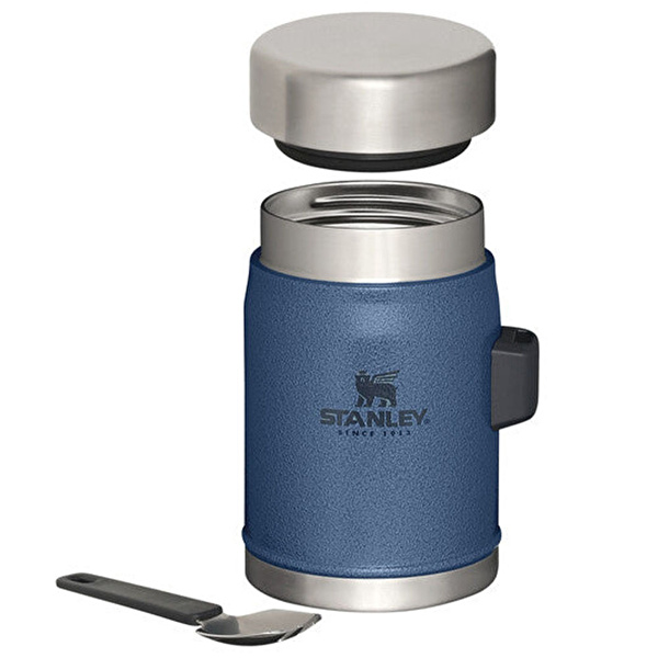 STANLEY 0.4L Classic Food Jar - Hammertone Lake/Mavi Kaşıklı Yemek Termosu