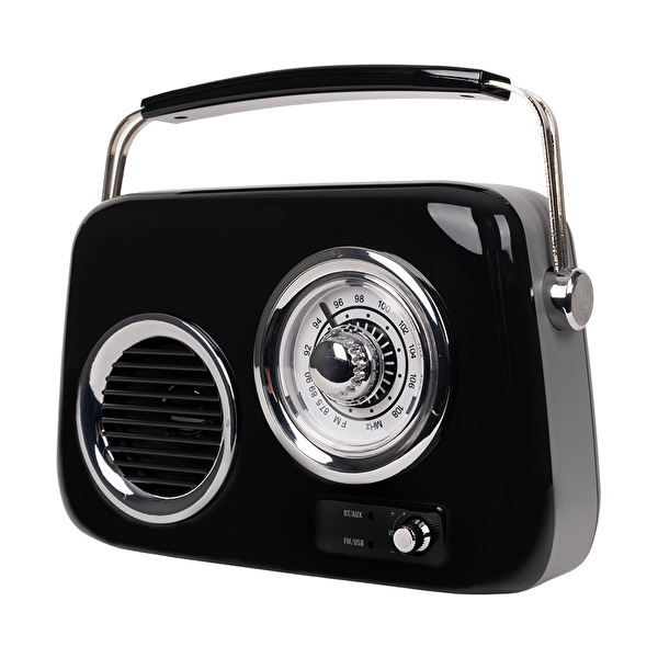 KOZMOS FB-R302-BK Siyah Retro Radyo ve Bluetooth Hoparlör