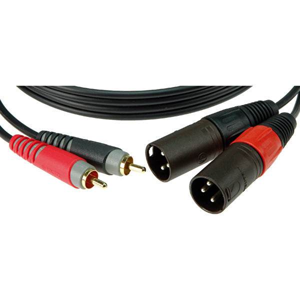 Klotz Twincable 2x RCA - 2x XLR Erkek 2mt Siyah İkili Kablo