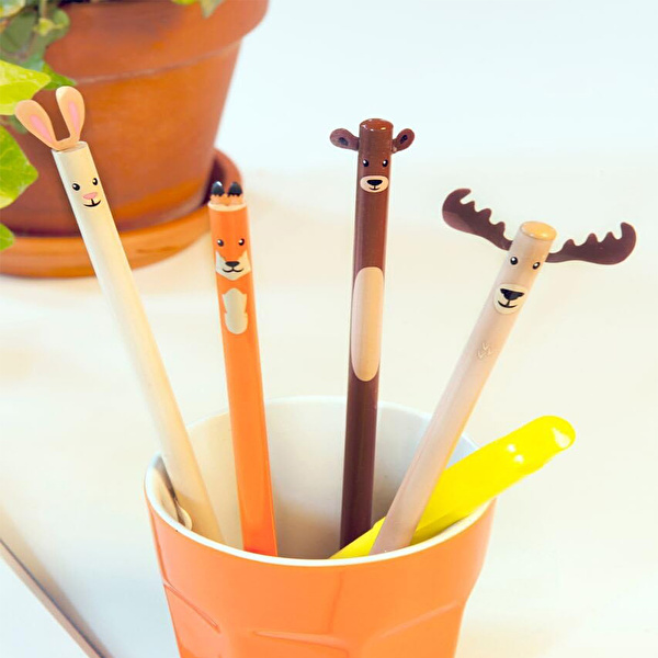 KIKKERLAND Hayvan Şekilli 4'lü Kalem Seti