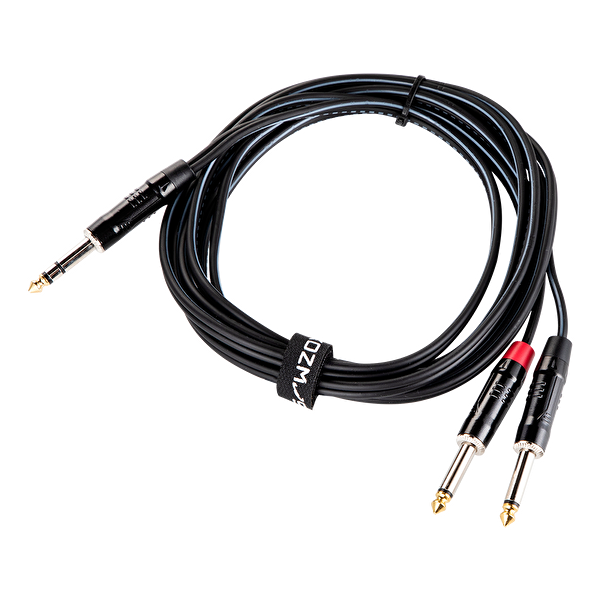 Kozmos KCL-317-3M Stereo TRS 6,35 - 2 x Mono TRS 6,35MM 3mt Kablo