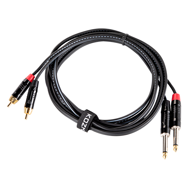 Kozmos KCL-329-3M 2 x 6,35mm Mono - 2 x RCA 3mt Kablo