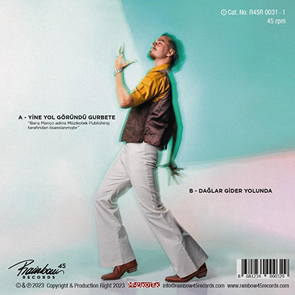 Evrencan Gündüz - Yine Yol Göründü Gurbete / Dağlar Gider Yolunda (Siyah Plak) - Single Plak