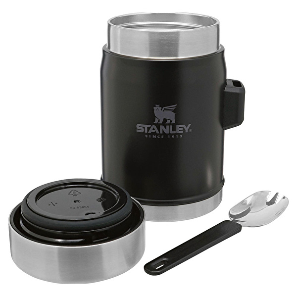STANLEY 0.4L Classic Food Jar - Matte Black/Siyah Kaşıklı Yemek Termosu