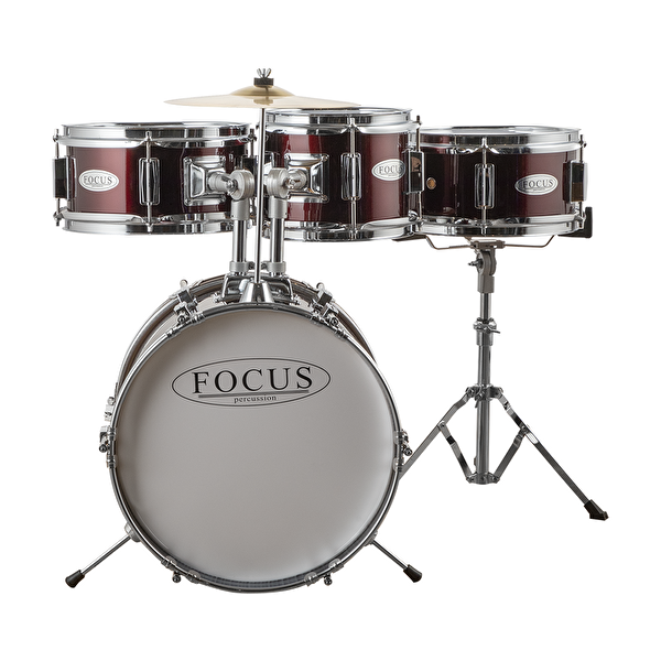 FOCUS FCJ1043A-WR 4 Parça 4 Parça (14B/8T/10T/10S) Bordo Akustik Çocuk Davulu