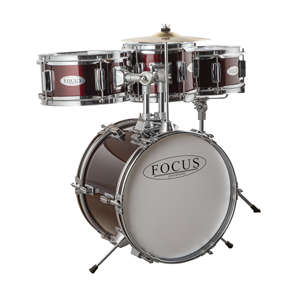 FOCUS FCJ1043A-WR 4 Parça 4 Parça (14B/8T/10T/10S) Bordo Akustik Çocuk Davulu