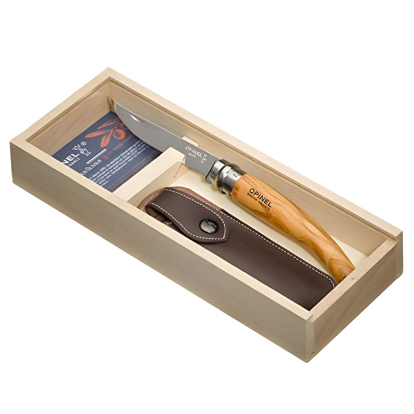 OPINEL Inox 10 No Ahşap Kutulu Zeytin Saplı Fleto Çakı