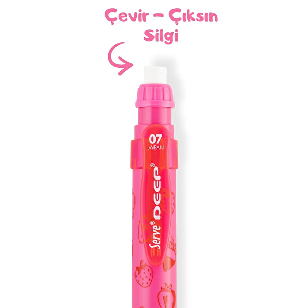 SERVE Deep Mekanik Kurşun Kalem 07mm Fos Pembe Çilek