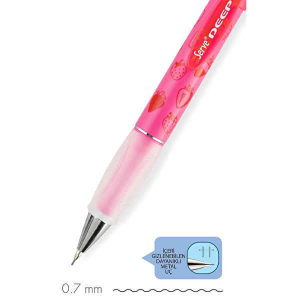 SERVE Deep Mekanik Kurşun Kalem 07mm Fos Pembe Çilek
