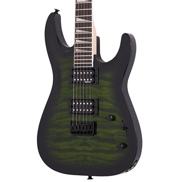 Jackson JS32Q Dinky Arch Top DKA Sabit Köprü Amaranth Klavye Green Burst Elektro Gitar