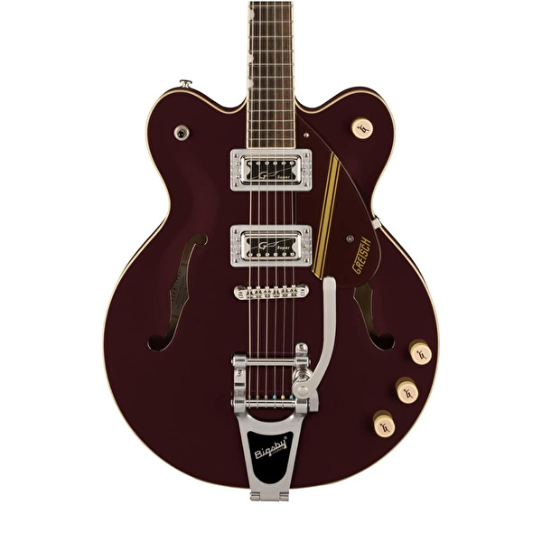 Gretsch G2604T Limited Edition Streamliner Rally II Center Block with Bigsby Laurel Fingerboard Two-Tone Oxblood/Walnut Stain Elektro Gitar