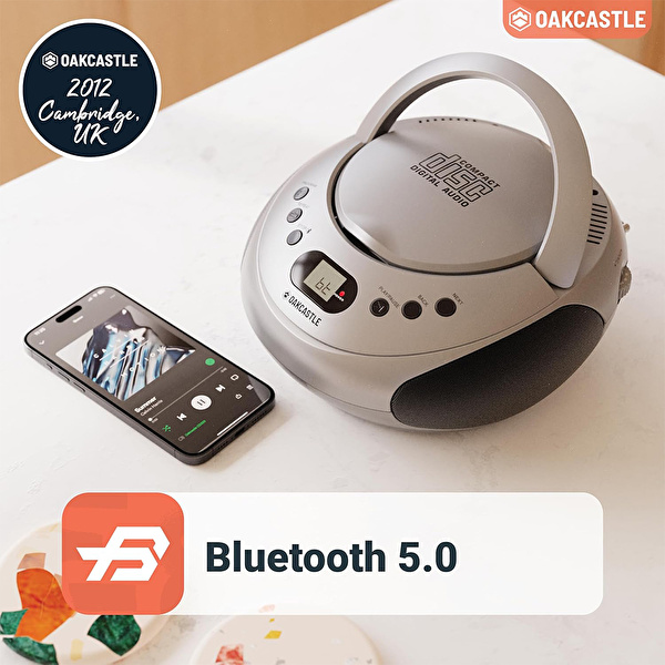 OAKCASTLE CD250 Cd Oynatıcılı Taşınabilir Bluetooth Hoparlör Gümüş