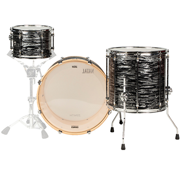 NATAL KZN-TR-FBK Zenith Forge Black 3 Parça (22B/12T/16F) Akustik Davul Seti