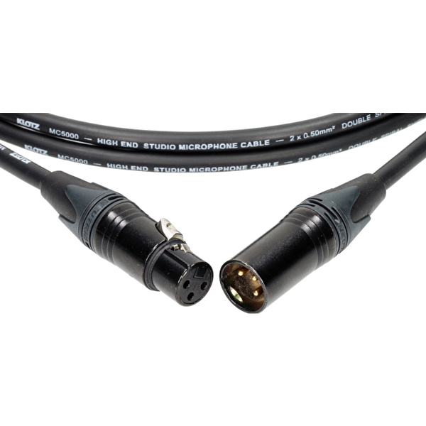 Klotz M5 MC5000 XLR NEUTRIK Altın Uçlu Siyah 1.5mt Mikrofon Kablosu