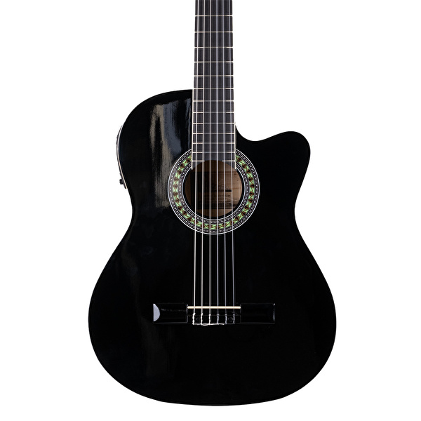Barcelona LC 3900 CEQ BK Elektro Klasik Gitar