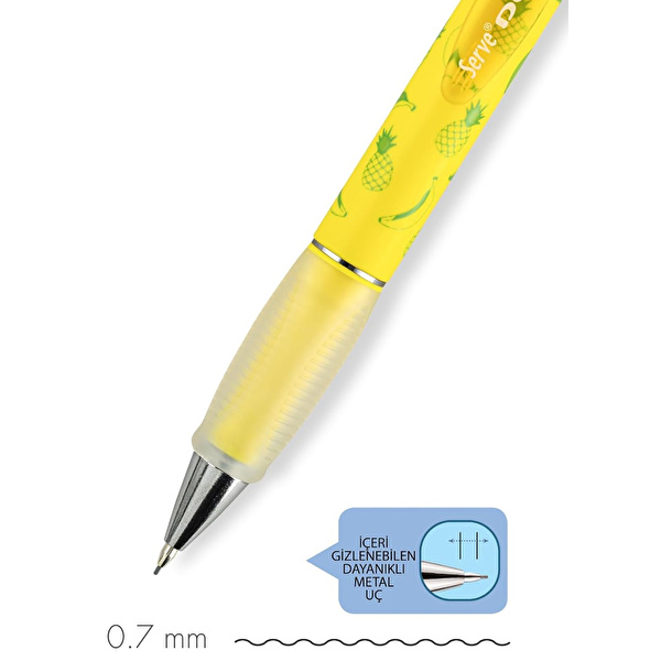 SERVE Deep Mekanik Kurşun Kalem 07mm Fos Sarı Ananas Muz