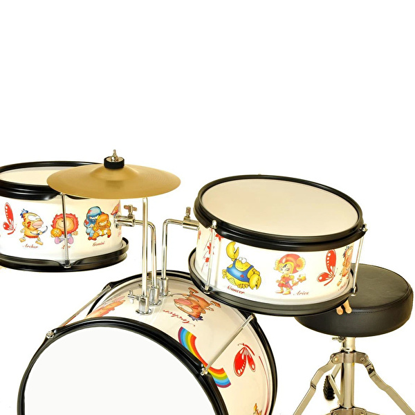 FOCUS FCJ1047 3 Parça (14B/10T/10S) Zil ve Tabure Dahil Akustik Çocuk Davulu